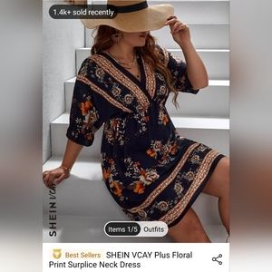 Beautiful Vacay surplice neck floral dress